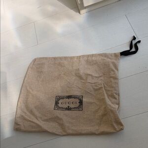 NEW! Gucci Beige Canvas Dust Bag with Black Logo